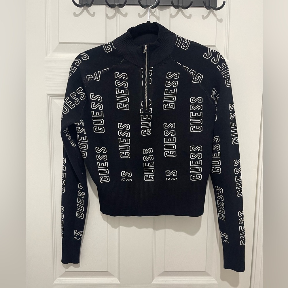 Guess Cropped Halo Zip Sweater